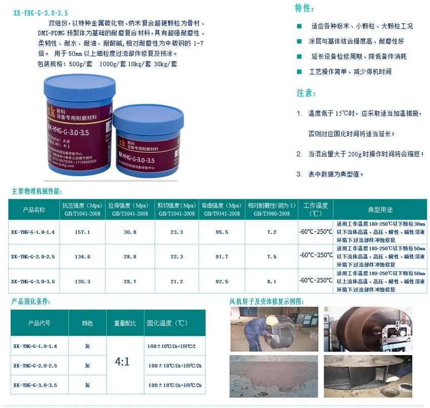 XKG纳米材料系列设备耐磨防腐涂层